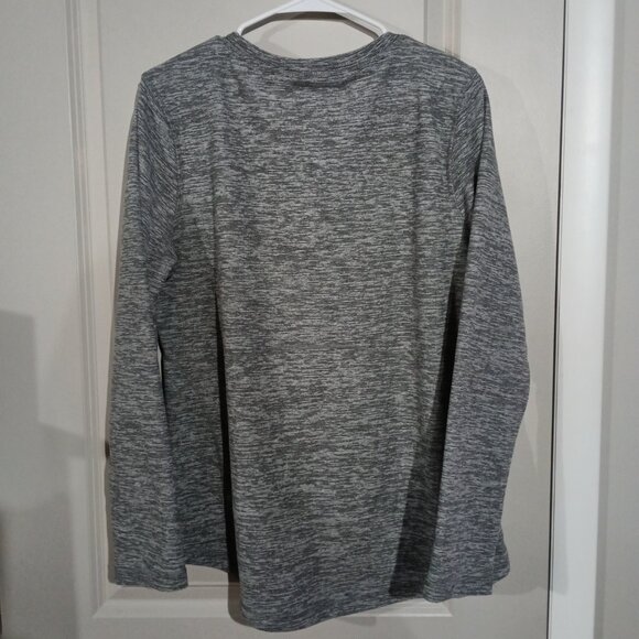 Tek Gear Women Large Gray Pullover Scoop Neck Activewear Fleece Long Sleeve L - Picture 2 of 6